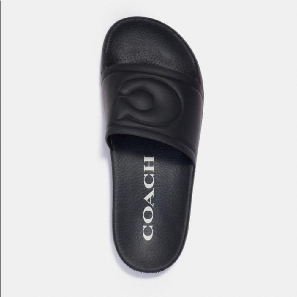 COACH ULLA SLIDES rubber new in box Size 8 unisex black - Picture 4 of 6